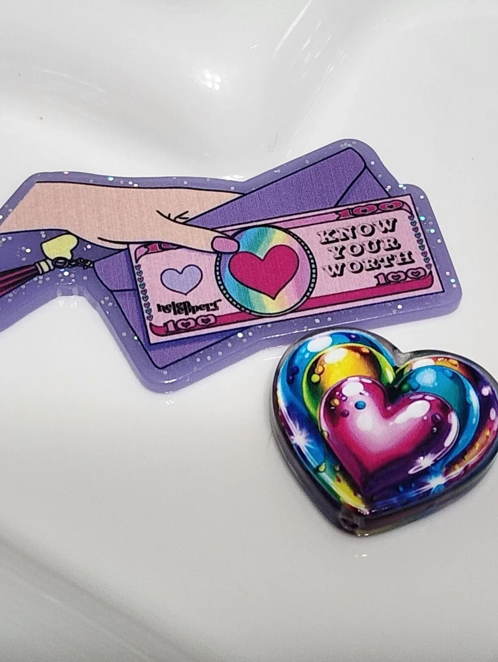Know Your Worth Flatback Focal Bead Crafts Badge Keychain Magnet‎ Bag Clip Flats
